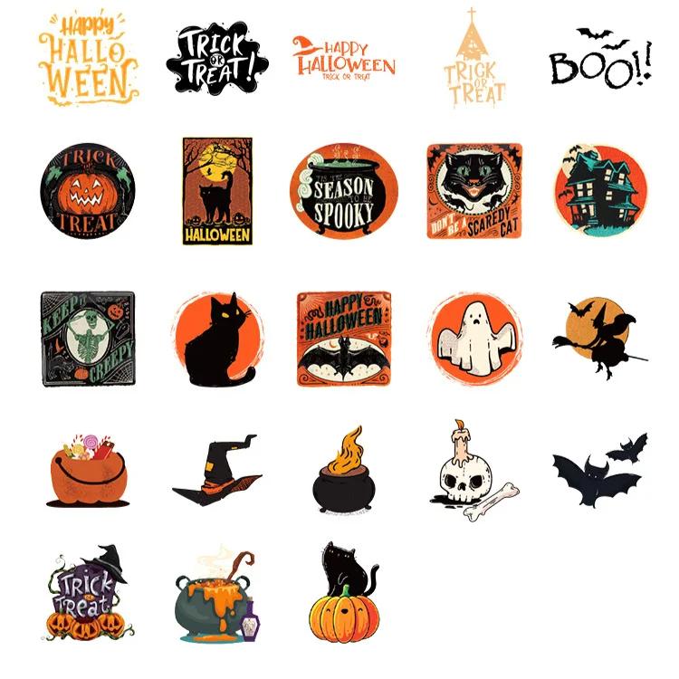46pcs Halloween Sticker Pack DIY Material Decorative Stationery Album Diary Cup Notebook Mobile Phone Toy Scrapbook