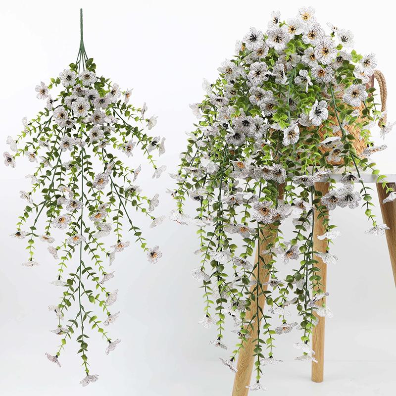Artificial Flowers Morning Glory Room Decoration Uv-Resistant Hanging Plants Wedding Garden Christmas Party Decor Fake Flower