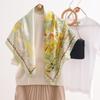 French Style Simple Printed Square Scarf For Spring Summer Women