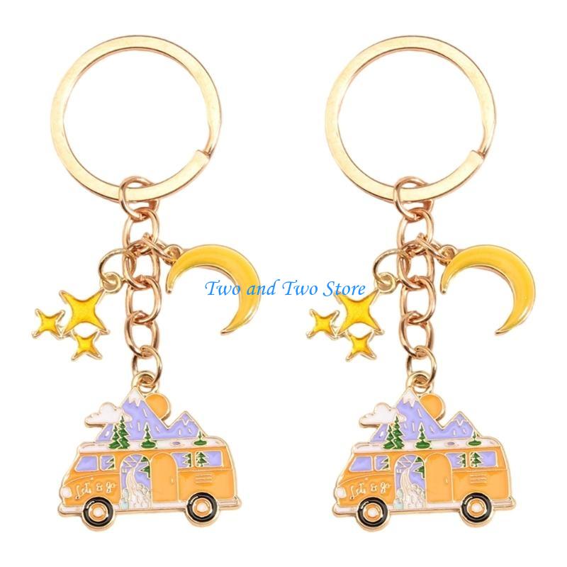 HX6F Car Chains Adornment Alloy Texture Bag Pendant for Fashion Enthusiasts