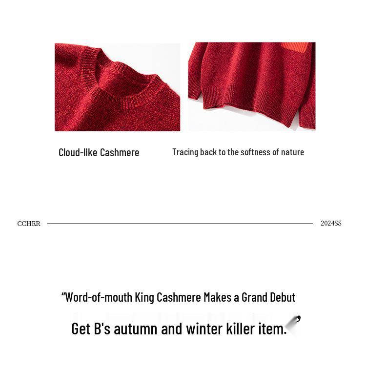 Merchant's Choice: Women's Thick Cashmere Floral Sweater - Autumn/Winter, Round Neck, Slim Fit, Loose Knit