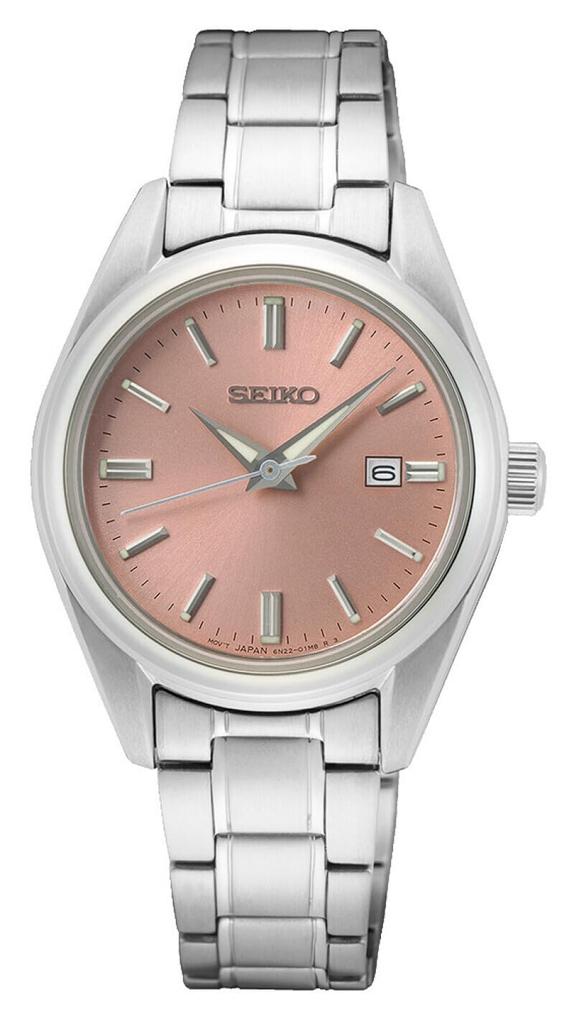 Seiko Quartz Overseas Watch, Model, Pink, SUR529P1, Women's