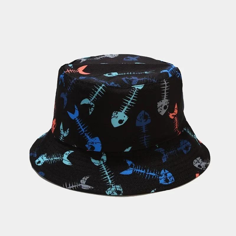 Spring And Summer Cotton Print Bucket Hat Fisherman Hat Outdoor Travel Sun Cap For Men And Women 100