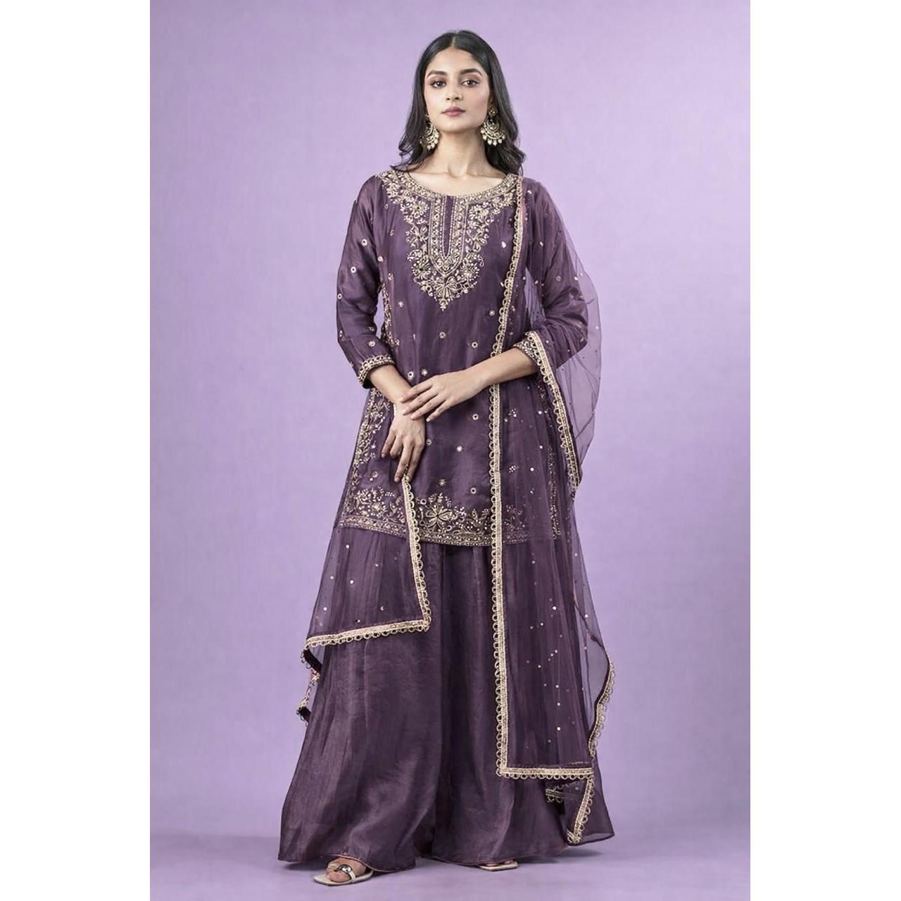 Desigenr Indian Pakisatni Salwar Kameez Bollywood Party Wear Ethnic Sharara Suit L-40