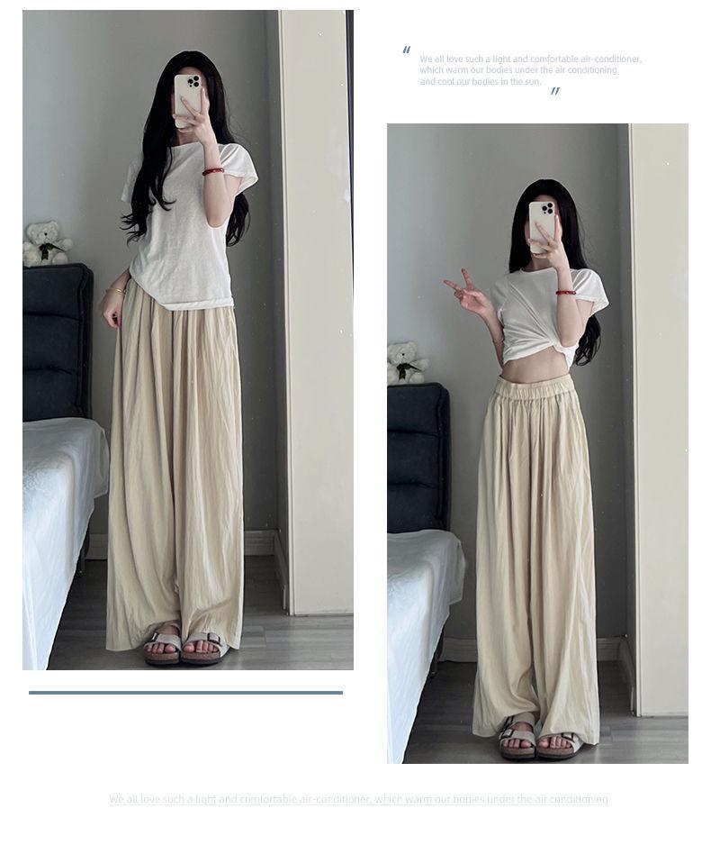 Women's High Waist Casual Wide-Leg Cotton Linen Pants - 9 Colors, Lightweight, Summer Style