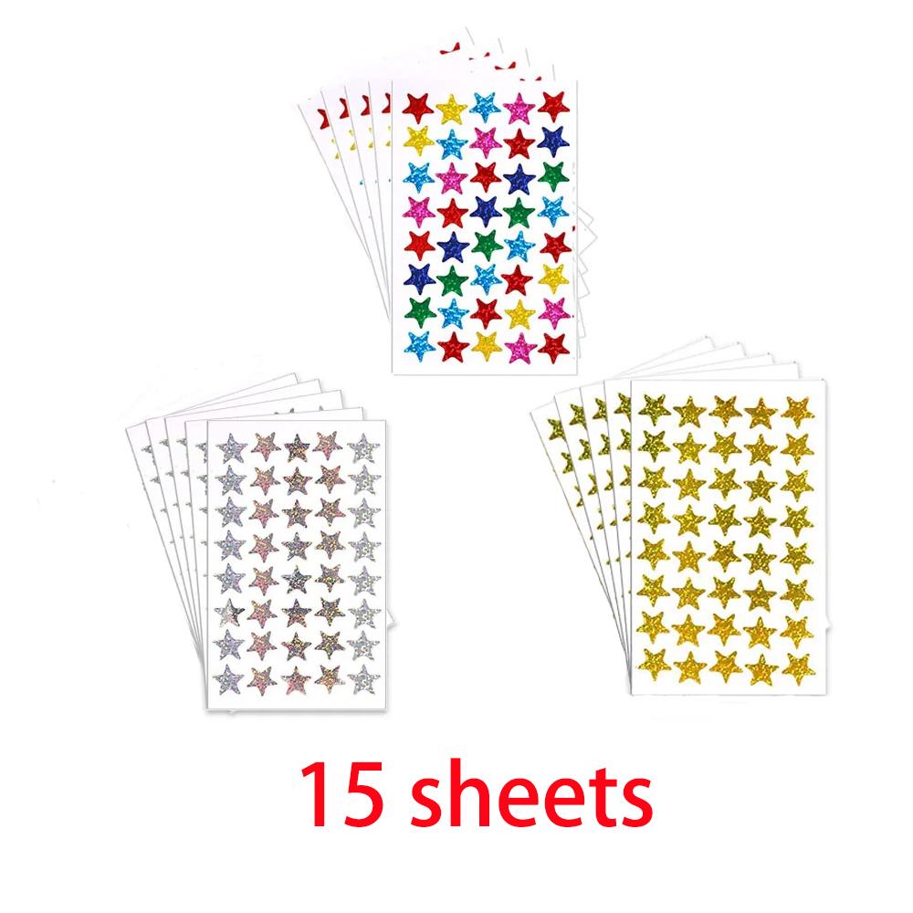 Reward Stickers for Children Colorful  Star Heart  Behavior Chart Scrapbook Sticker Student Teacher Supplies Gift Decoration