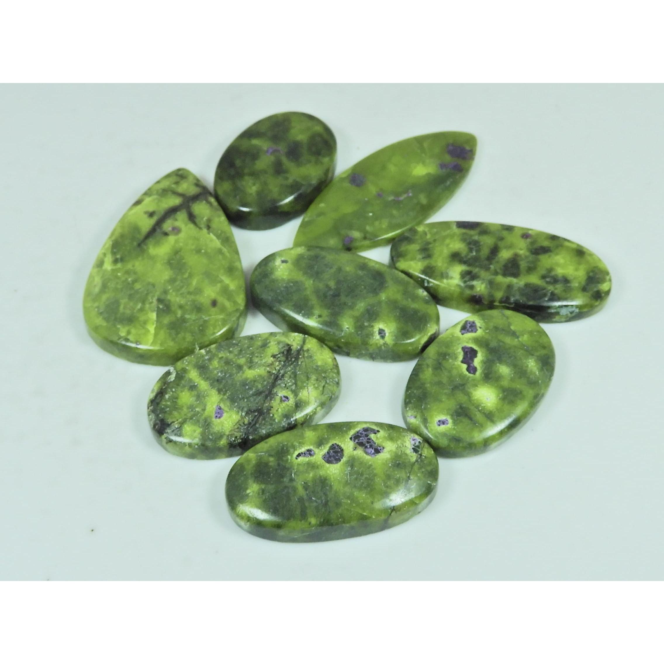 08Pcs Natural Atlantisite Mix Shape Cabochon Loose Gemstone 190Cts. Lot C-2965