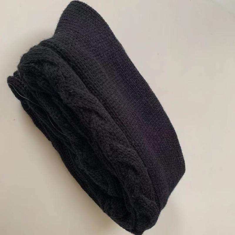 

Новые весенние и осенние модели носков женские носки утолщенные с двойным шариком удлиненные вязаные шерстяные носки гольфы чёрный