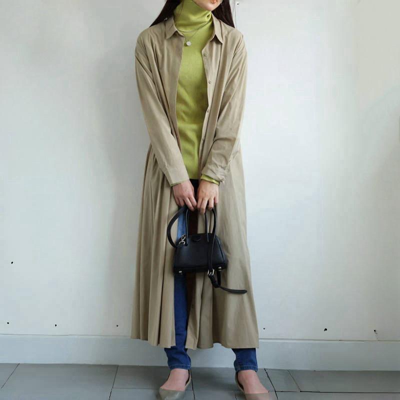 

Women s Petite Mid-Length Windbreaker Jacket - Korean Style Spring/Autumn 2025 One Size хакі