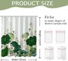Floral Shower Curtain with Green Leaves and White Water Lily, Spring Summer Watercolor Boho Style Bathroom Decor