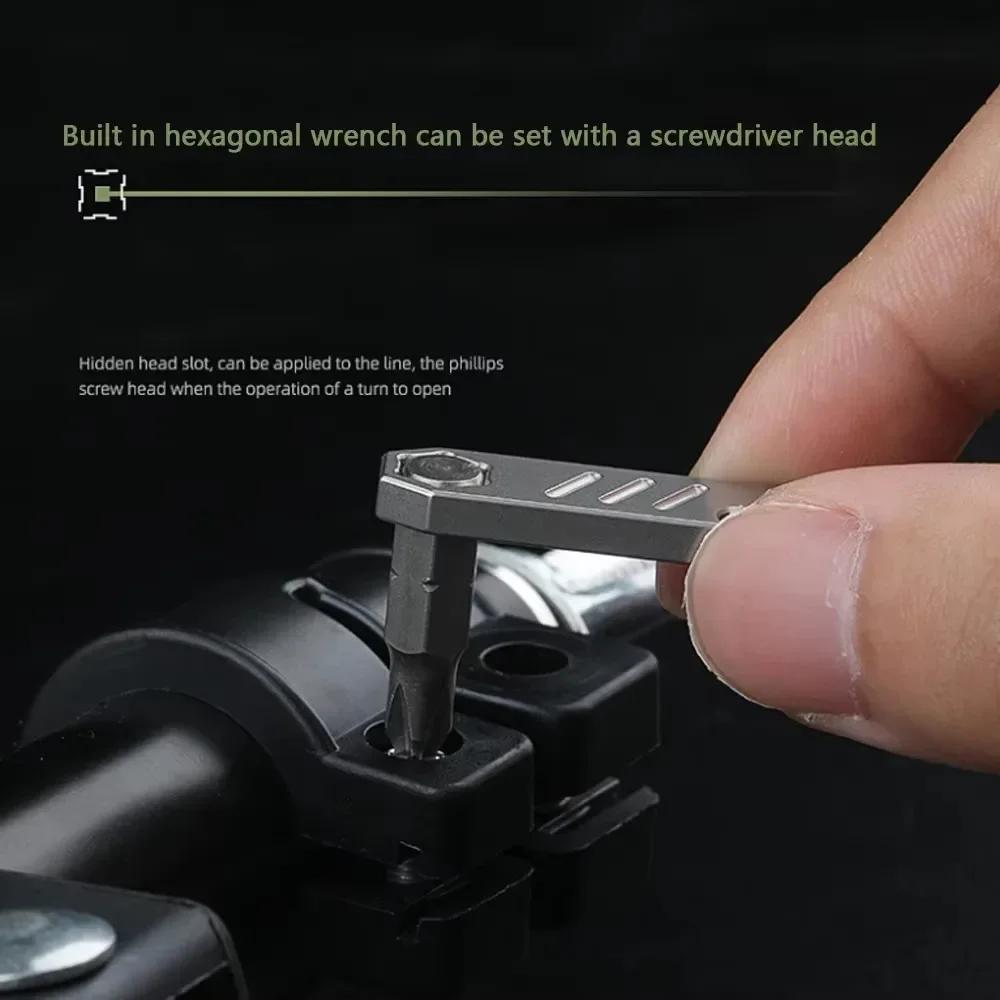 TC4 Titanium Crowbars Alloy Multi Functional Mini Edc Keychain for Outdoor Survival Portable Bottle Opener Pry Batch Head Hole