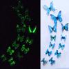 New 12Pcs Fashion 3D Luminous Butterfly Creative Wall Sticker For DIY Wall Stickers Modern Wall Art Home Decorations DIY Gift