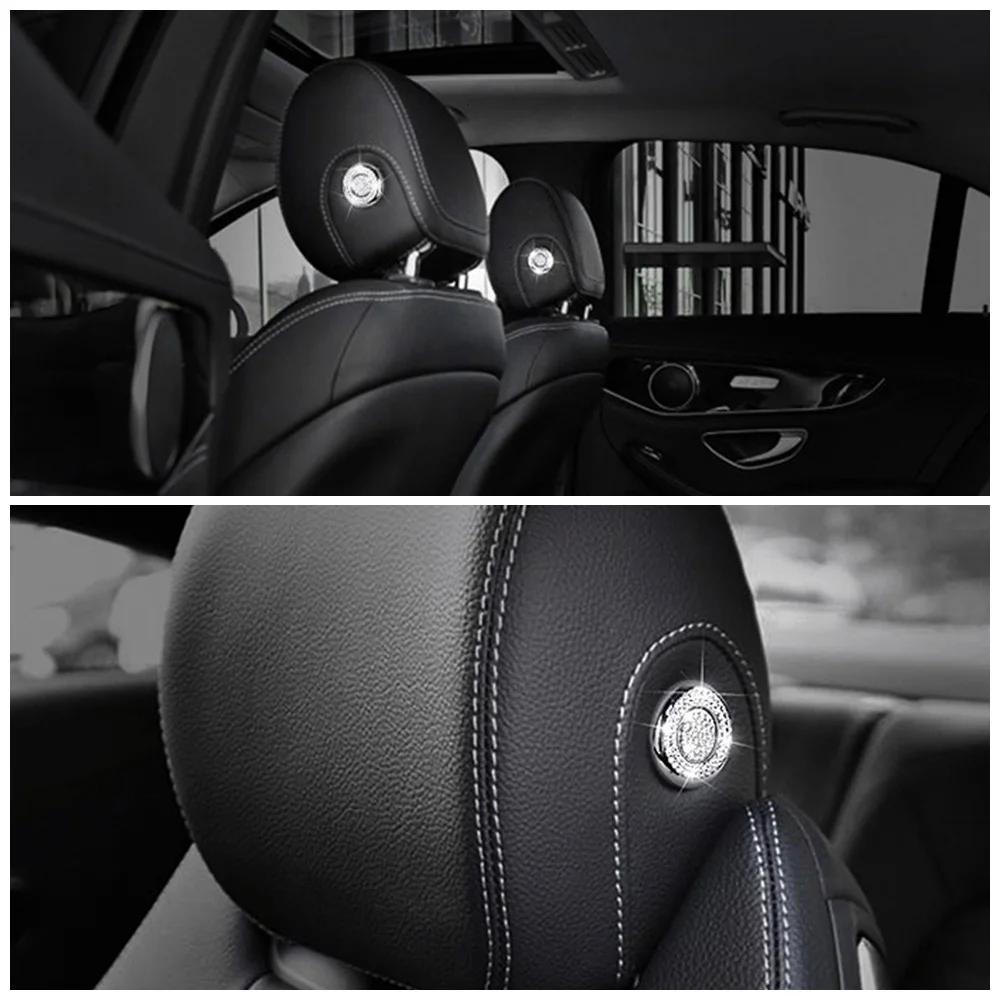 For Mercedes Benz C Class W205 2015-2018 Head Pillow Adjust Switch Button Modify Artificial Crystal Diamond Decal Trim