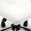 Office Chair Swivel Chair Artificial Leather Steel Structure 5 Wheels Padded White