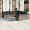 Vidaxl 11-Cz. Gartenmöbel-Set mit Kissen, Grauer PE-Rattan