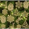 20Pcs Christmas Tree Decoration Hanging Ornaments Tree Snowman Reindeer Santa Snowflake Ornaments for New Year Winter Party