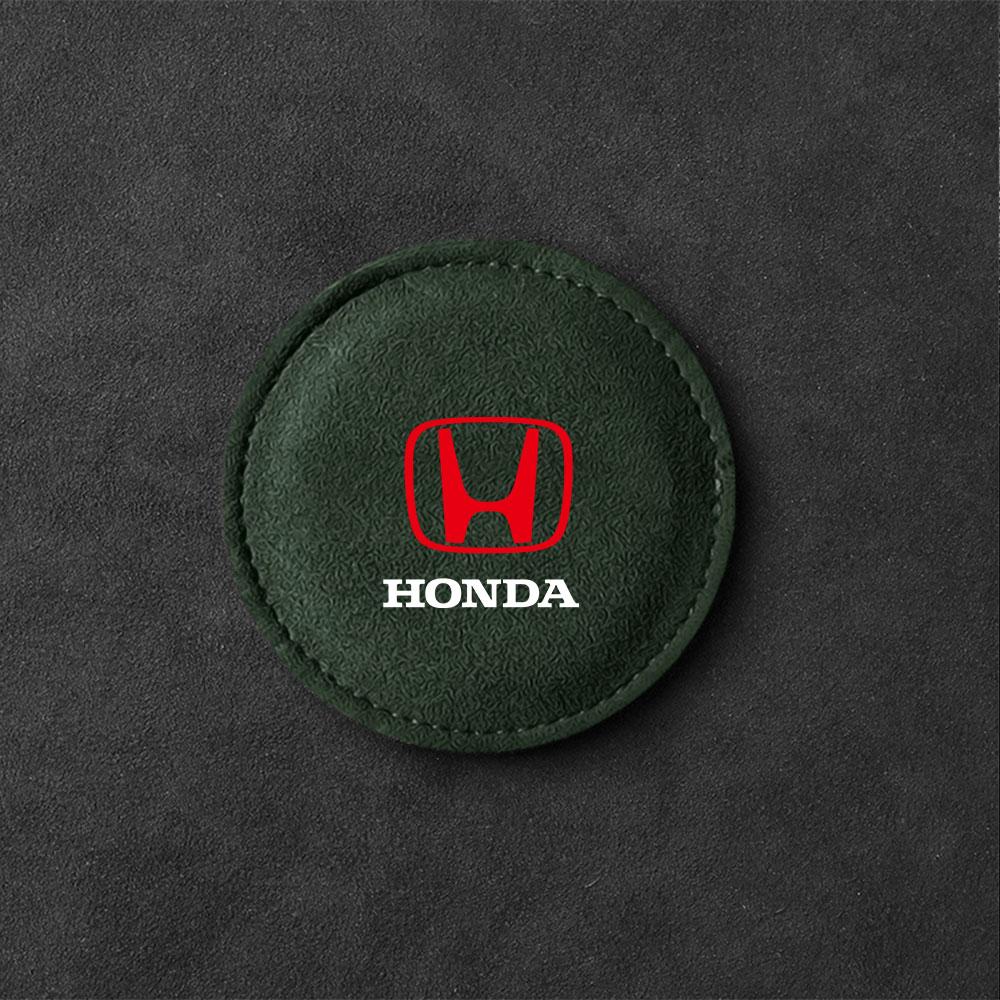 

2pcs Car Coaster Suede Leahter Water Cup Pad Anti-slip Badge Mat Accessories For Honda Civic CRV Accord Fit Jazz Odyssey Insight (as the picture,2pcs)