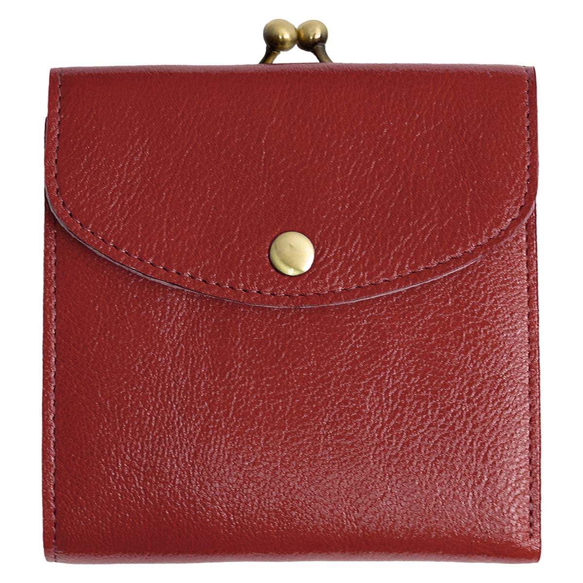 

wallet for women with outer coin card bill flap Italian genuine red [RafiCaro] [RafiCaro] Bi-fold purse, case, compartment, wallet, cover, leather,