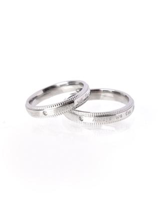 Scaletto [Couple][Surgical Steel] Sdj402 Lettering Cubic Point Ring