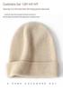 Women's 100% Pure Cashmere Hat - Stylish Solid Color Ear Protection for Autumn/Winter