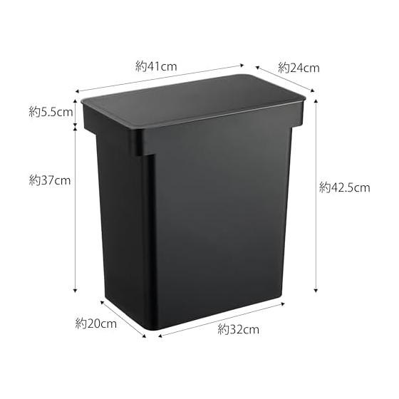 Yamazaki Jitsugyo Airtight Pet Food Stocker 12kg with Measuring Cup Black Approx. W41 X D24 X H42.5 (When Lid Is Open: Approx. H65.5) Cm Nooks Food