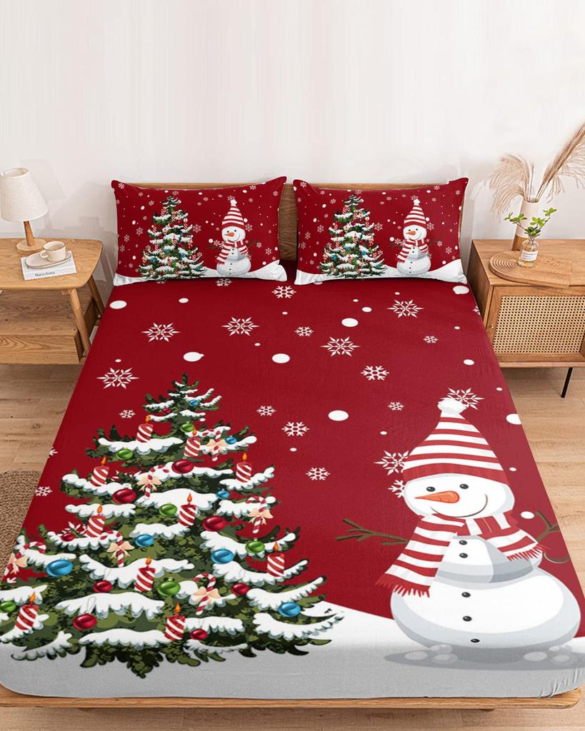 Autumn Maple Leaf Pattern Mattress Three-Piece Digital Printing Bedding Mattress Three-Piece Christmas Dress