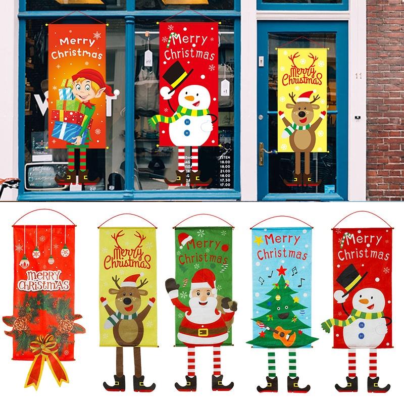 Hochwertige Weihnachts-Veranda-Türbanner-Flagge für Heimdekoration