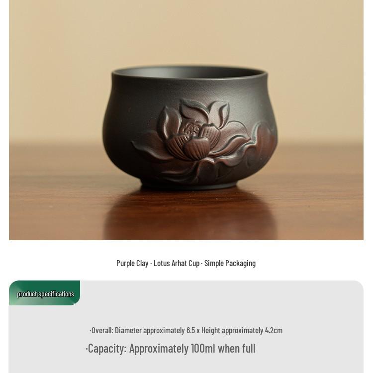 Episode 2 Purple Clay Lotus Arhat Anti-Scald Tea Cup for Personal Use