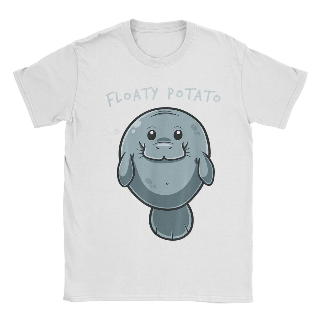 Floaty Potato Funny Kawaii Unisexatee Sea Animal Fish T Shirts for Unisex 100 Cotton TShirt Round Neck Tees Short Sleeve Tops Gift