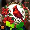 Cardinal Bird Metal Tin Sign 2D Round Wall Art Rustic Home Decor Garden Bar