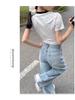 Spring/Summer 2024 Light Ripped High-Waist Wide-Leg Jeans for Women