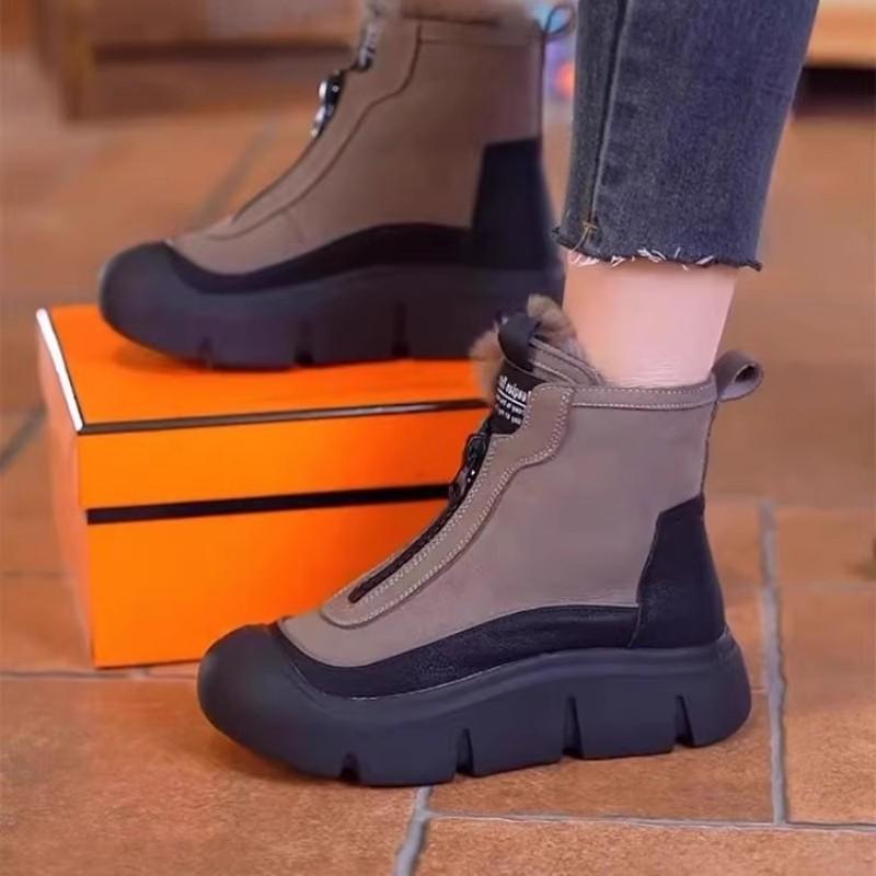 Fur Integrated Snow Boots, New Winter Piled and Thickened Sub-zero Warm Cotton Shoes