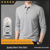 Hengyuanxiang Men's Business Casual Long Sleeve Polo Shirt