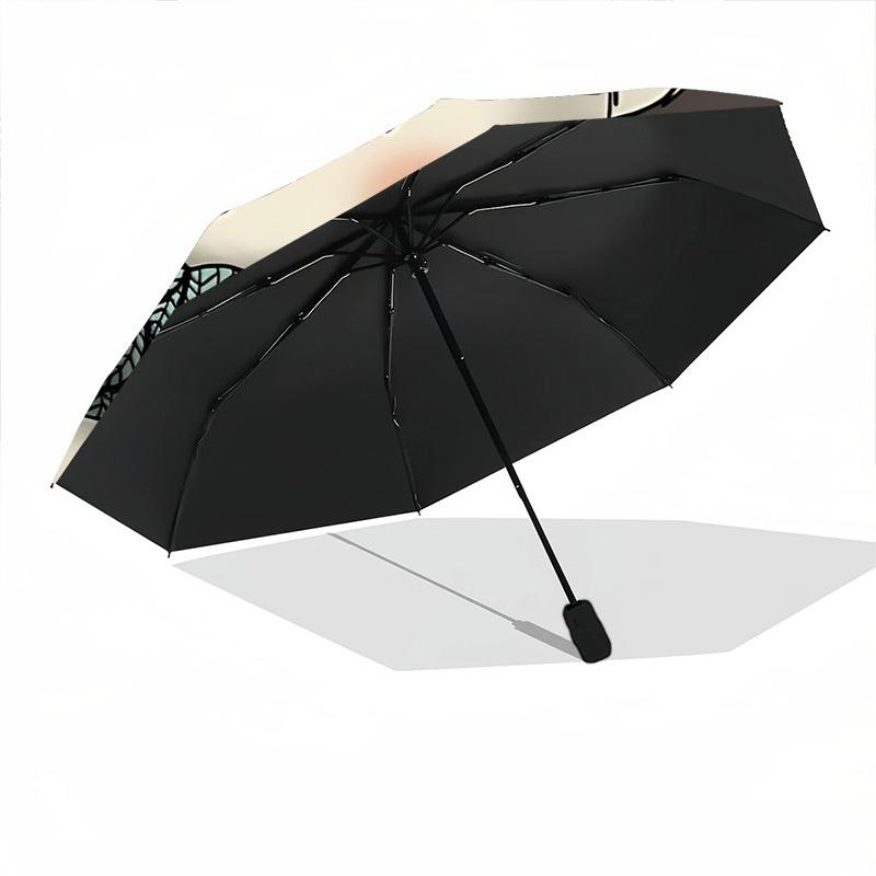 1pc Polar Bear Heart Automatic Open/Close Umbrella, Windproof, Folding Compact Umbrella with Lightweight Design for Women/Men083