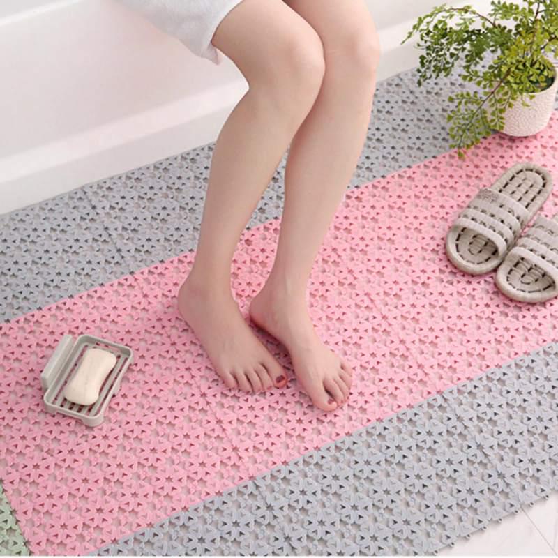 DIY Carpet Candy Color PE Plastic Heart Pattern Bath Mat Easy Bathroom