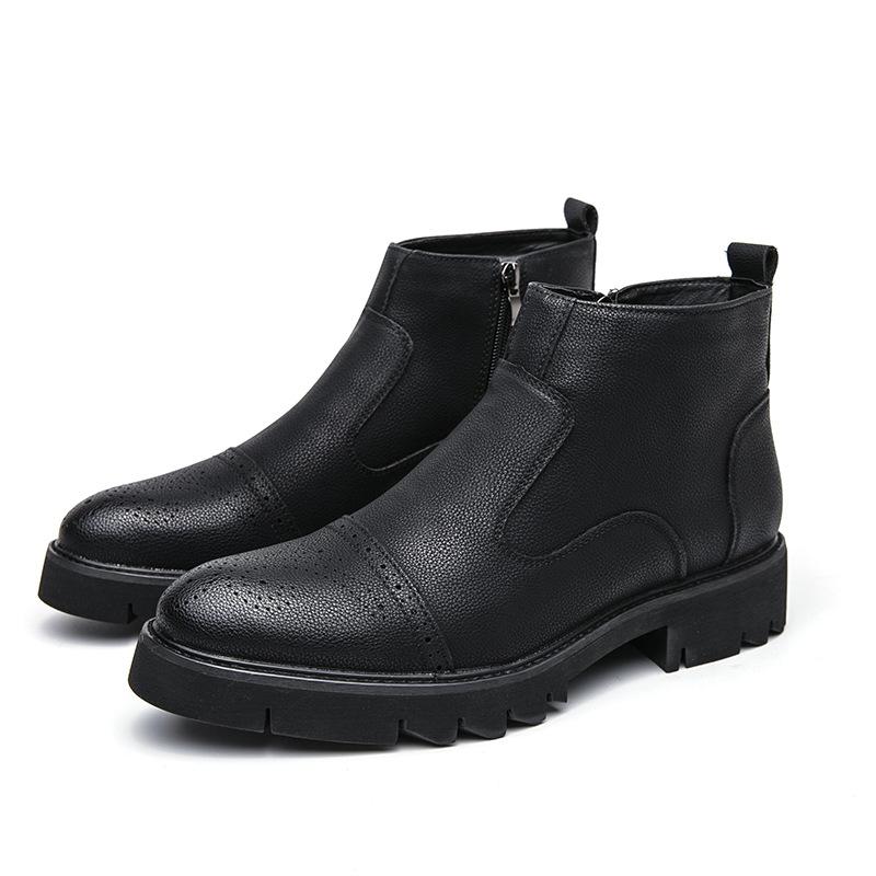 

Мужские кожаные ботинки внешнеторговые осенне-зимние новые мужские высокие кожаные туфли модные ботинки Брок Мартин 44