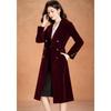 Kebeier Women's Velvet Double-Breasted Wool Blend Coat