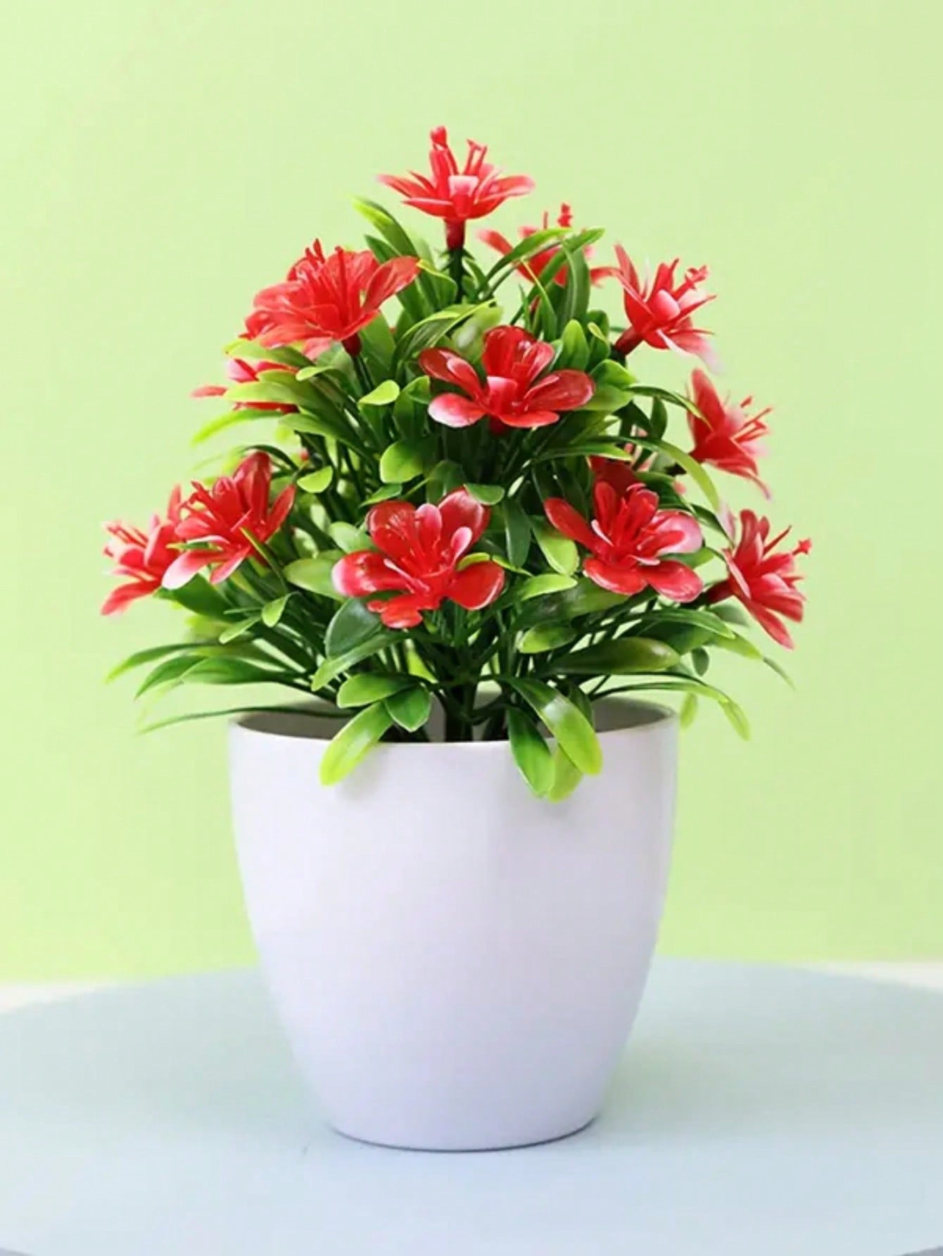 

1 шт. Міні штучні рослини Штучний евкаліпт у горщику Штучні рослини для дому, офісу, фермерського будинку, ванної кімнати, настільний декор для полиці, для приміщення S червоний