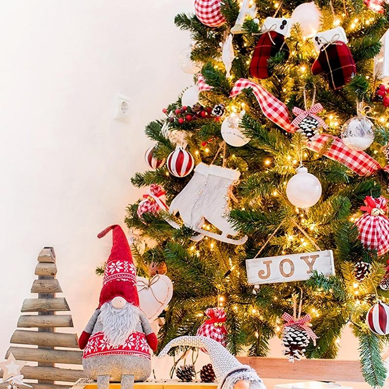 Christmas Ribbon Wired | 3 Rolls Burlap Ribbon for Christmas Trees | Christmas Tree Strip Ribbons for Christmas 5 Yards Per Roll