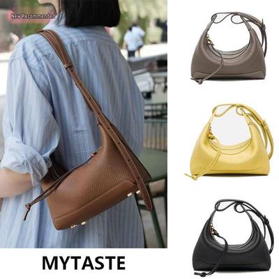 MYTASTE Kite Dumpling Bag: Versatile Shoulder, Underarm, Messenger, Lunch Box, Genuine Leather Women's Bag.