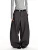 Unisex-Retro-Streifenhose mit geradem Bein und Drapierungsdesign