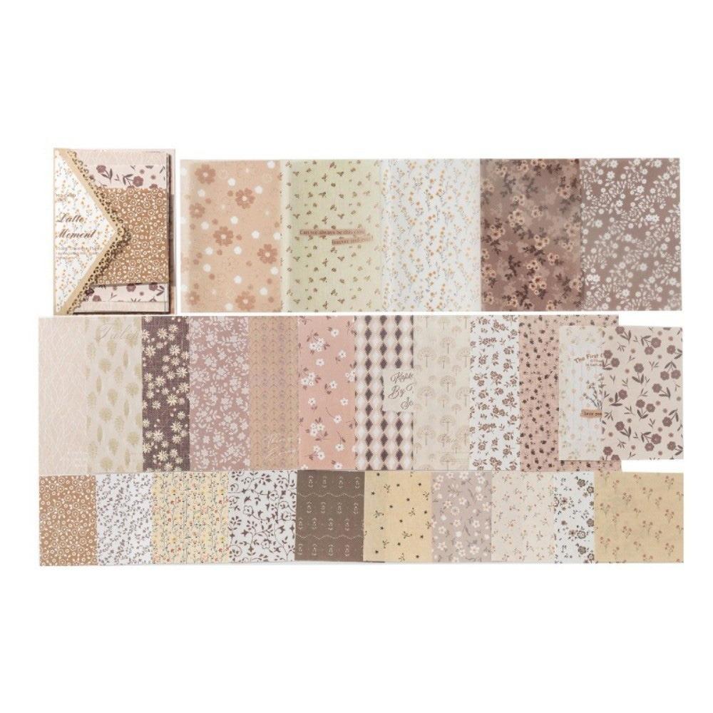 

52Pcs Multi Style Flower Journaling Scrapbooking Paper Retro Decorative Sweet Supply Scrapbooking Decorative Paper коричневий