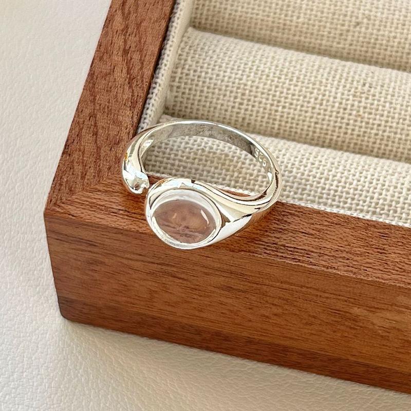 PANJBJ 925 Silver Stars Ring For Women Blue Crystal Opening Sweet Romance Irregular Versatile Jewelry Gift