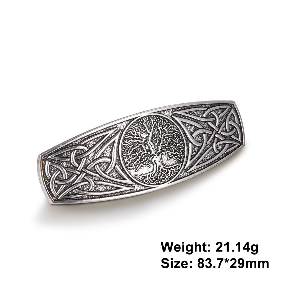 Teamer Vintage Barrette Celtics Knot Hair Clip for Women Viking Tree of Life Nordic Hairpins Wicca Jewelry Hair Accessories Gift