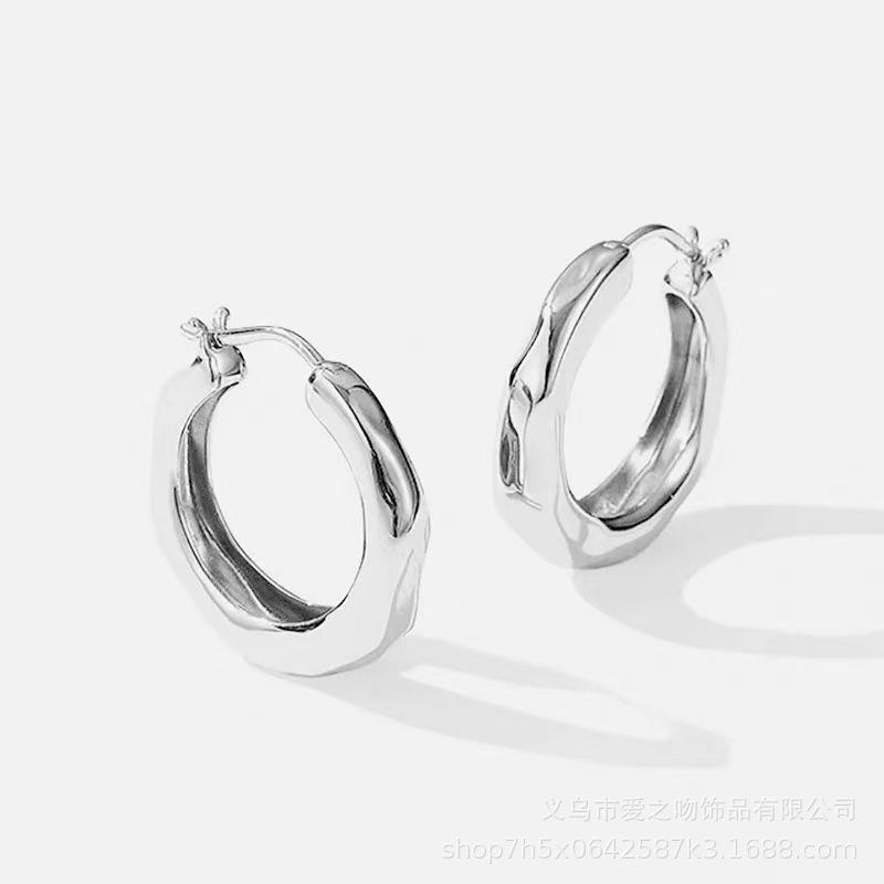 Gold Silver Hoop Earrings Women Minimalist Fashion Stackable Jewelry