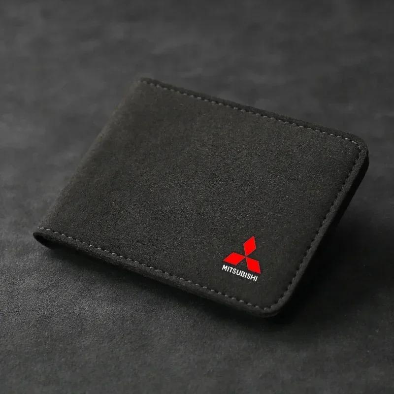 Suede Car Driving License Case Card Storage Bag Cover For Mitsubishi Ralliart ASX Galant Mirage L200 EVO Xpander Pajero