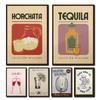 Meksykański Plakat Artystyczny Napoje i Lody Tequila Minimalistyczny Vintage Dekoracja Ścienna Druk na Płótnie Dekoracja Baru Domowego Idealny Prezent