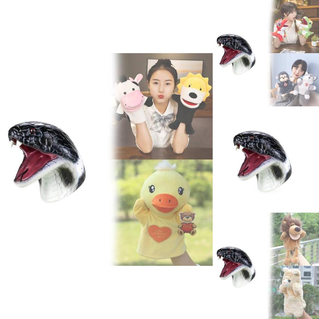 Animal Hand Puppet Toy With Realistic Snake Head For Kids Educational Play
