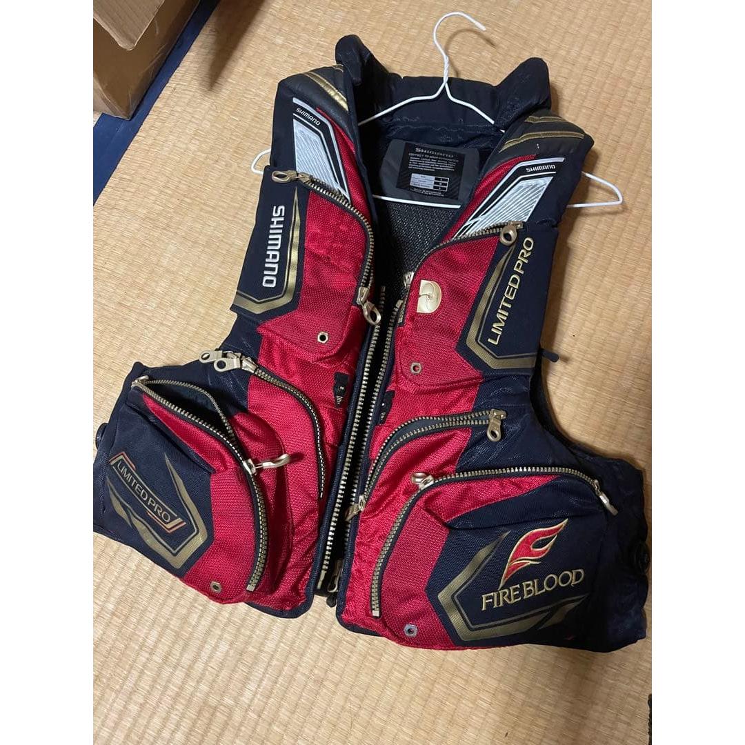 Used SHIMANO LIMITED PRO FIRE BLOOD life jacket