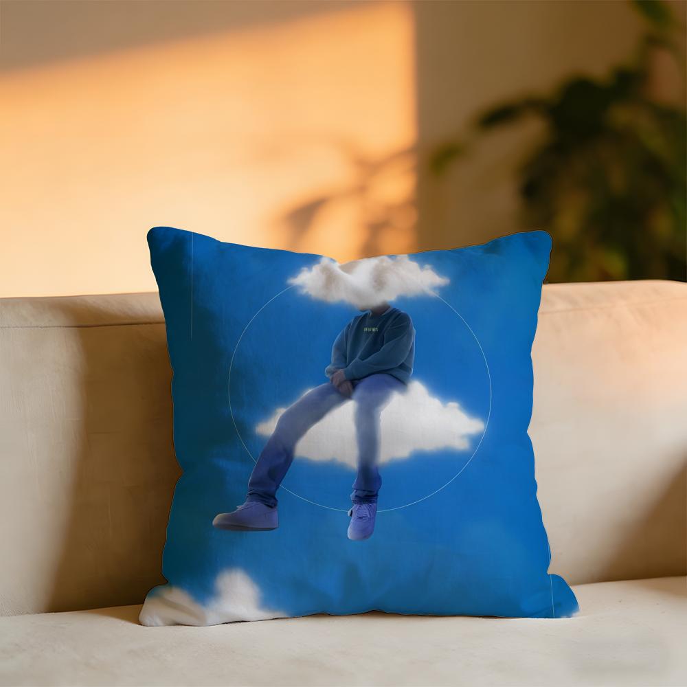 Travel Fantasy Heavenly Palace Theme Poster Cushion Cover Cozy Velvet Throw PillowSoft Warm Cushion For Sofa Bed